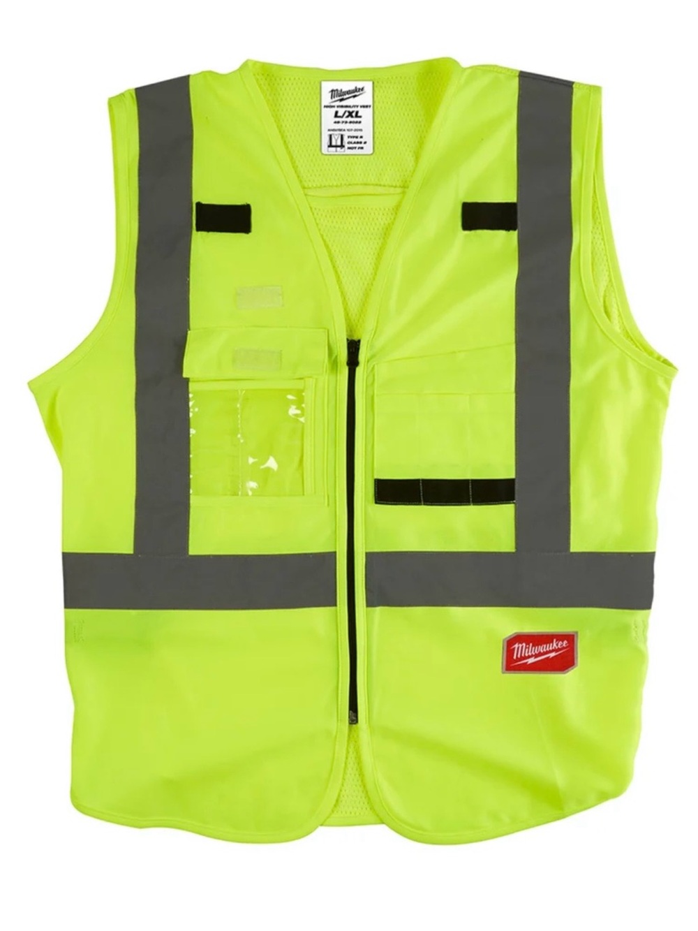 New MILWAUKEE ANSI TYPE R CLASS 2 High visibility 10 Pocket Safety Work Vest S/M